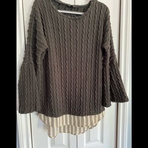 Grey textured and layered top